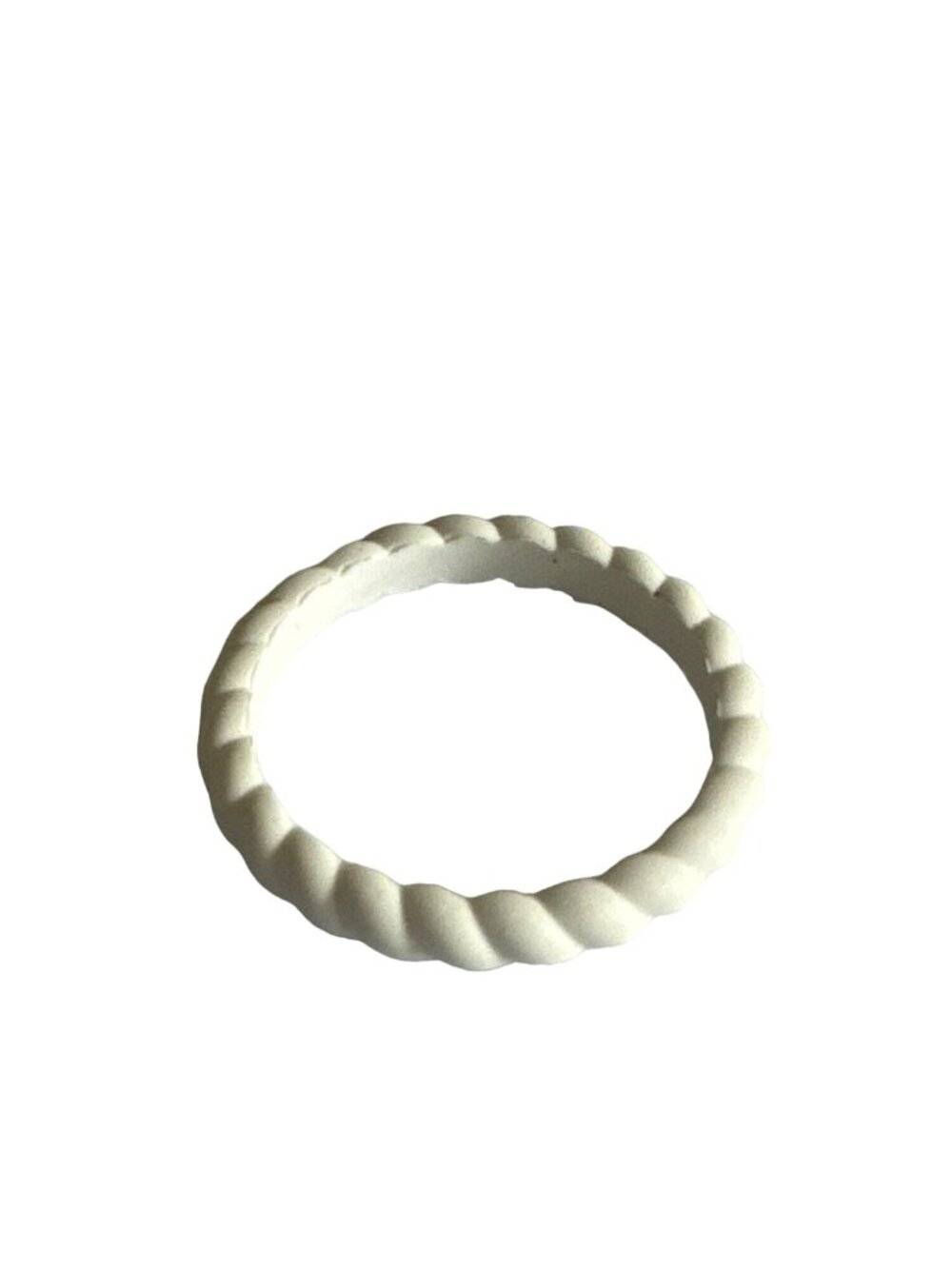 Enso Silicone Ring Size 7 Unisex White Rope Ring Comfortable Active Minimalist